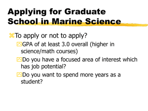 Applying for Graduate School in Marine Science