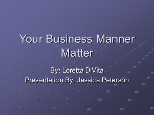 Your Business Manner Matter
