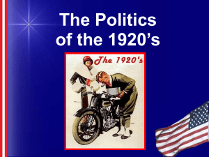 PPT: Politics in the 1920s - Online