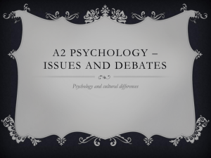 A2 Psychology * issues and debates