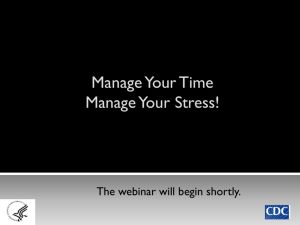 Manage Your Time Manage Your Stress!