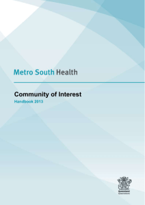 Community of Interest Handbook - Metro South Health Consultation
