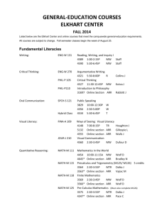 general-education courses elkhart center fall 2014