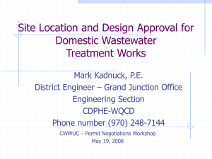 site location and design approval for domestic wastewater treatment