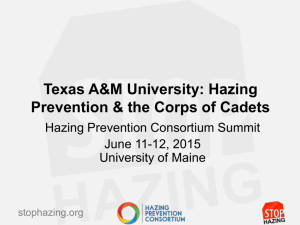 Texas A&M University: Hazing Prevention & the Corps