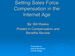 Setting Sales Force Compensation in the Internet Age