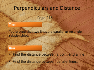 Perpendiculars and Distance