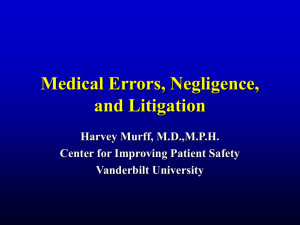Medical Errors, Negligence, and Litigation