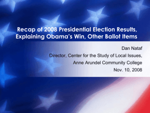 Recap of 2008 Presidential Election Polling, Election Results