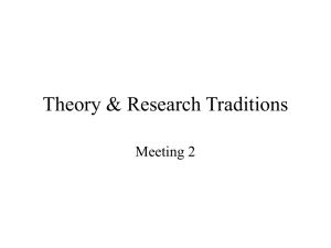 Theory & Research Traditions