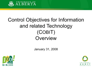 COBIT Presentation - Office of the Vice