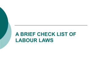 a brief check list of labour laws