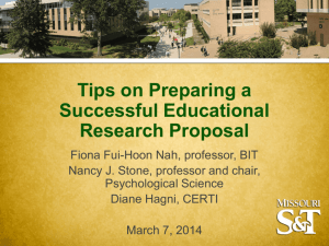 Tips on Preparing a Successful Research Project
