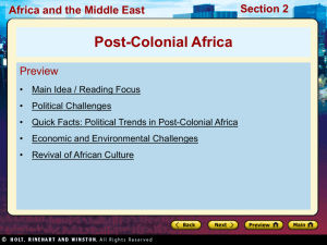 31.2 Post-Colonial Africa