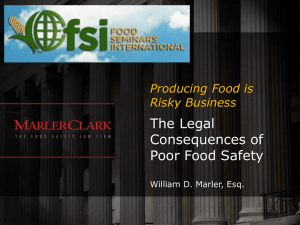 Producing Food is Risky Business