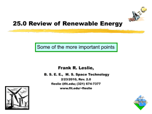 Review of Renewable Energy Course