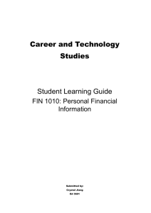 FIN 1010 Student Learning Guide
