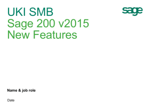 the Sage 200 2015 – New Features