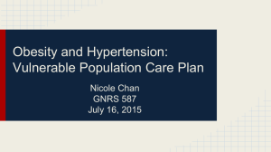 Obesity and Hypertension: Vulnerable Population Care Plan