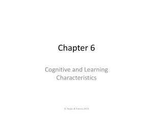Cognitive and Learning Characteristics