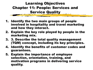 Chapter 11: People: Services and Service Quality
