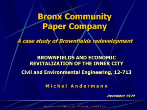 Bronx Community Paper Company a case study of Brownfields