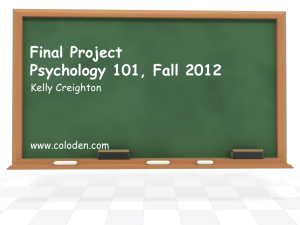 Final Project Psychology 101, Fall 2012