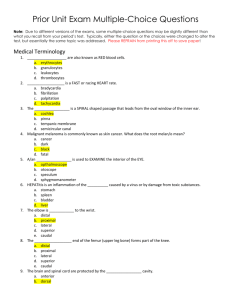 Prior Unit Exam Multiple-Choice Questions Note: Due to different