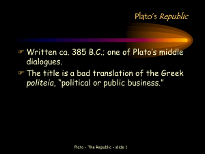 Plato's Republic - People at Creighton University