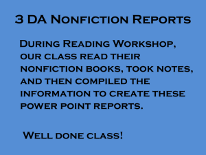 3Da Class Nonfiction Power Point Slides 2012