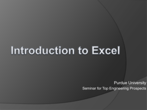 Introduction to Excel