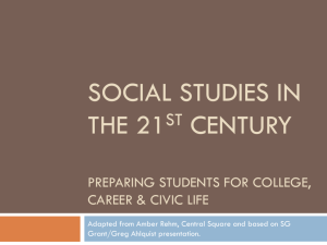 Social studies in the 21st century - Center for Instruction, Technology