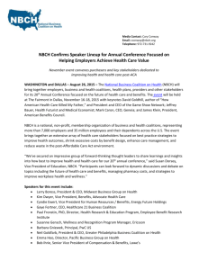 News Release - National Business Coalition on Health