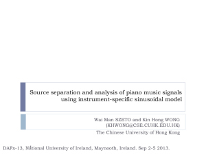 Source separation and analysis of piano music signals