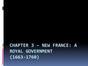 Chapter 3 – New France: A Royal Government (1663