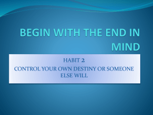 begin with the end in mind - Community Unit School District 308