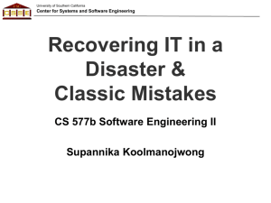 Classic Mistakes - Software Engineering II