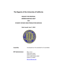 RFP Description - University of California | Office of The President