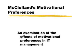 McClelland's Motivational Preferences