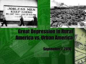 Great Depression in Rural America vs. Urban America