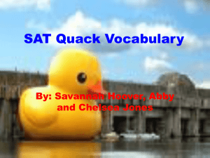 SAT Quack Vocabulary - Central Magnet School