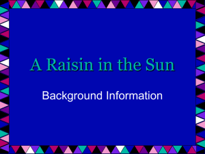 A Raisin in the Sun background notes