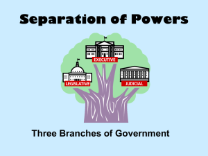 Separation of Powers written in Constitution