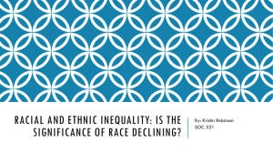 Racial and Ethnic Inequality: Is the significance of Race Declining?