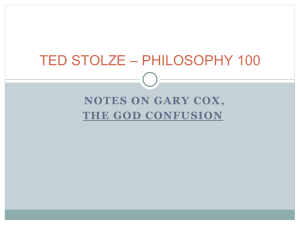 TED STOLZE * PHILOSOPHY 100