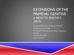 Extensions of the primeval genitive a reply to pesetsky