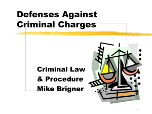 Defenses to criminal charges