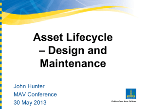 Asset Lifecycle, Design and Maintenance