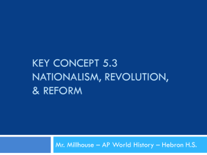 Key Concept 5.3 Nationalism, Revolution, & Reform