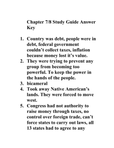 Chapter 7/8 Study Guide Answer Key Country was debt, people